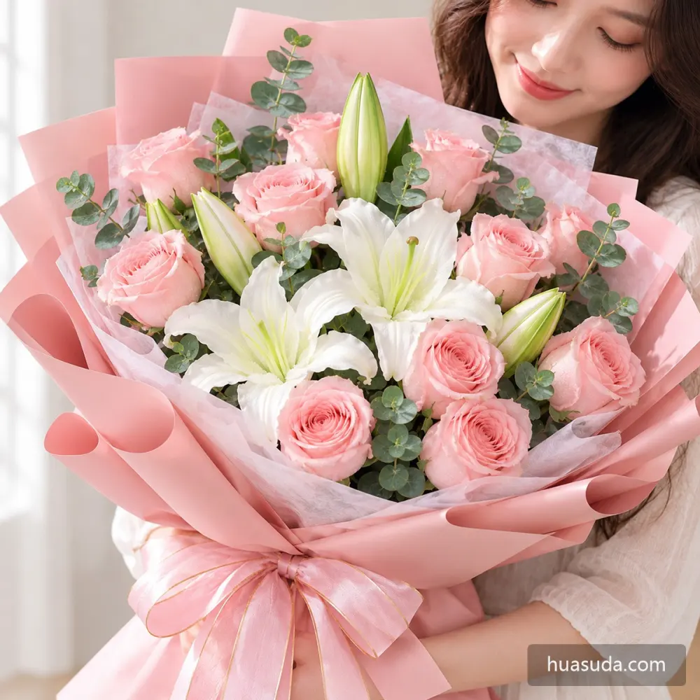 心动告白/粉玫瑰香水百合 详情图2