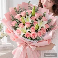 挚爱百年/粉玫瑰香水百合 缩略图1